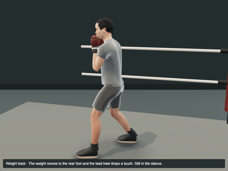 Rhythm bounce: the Rhythm bounce at the Weight back phase, the weight moves to the rear foot and the lead heel drops a touch. still in the stance.